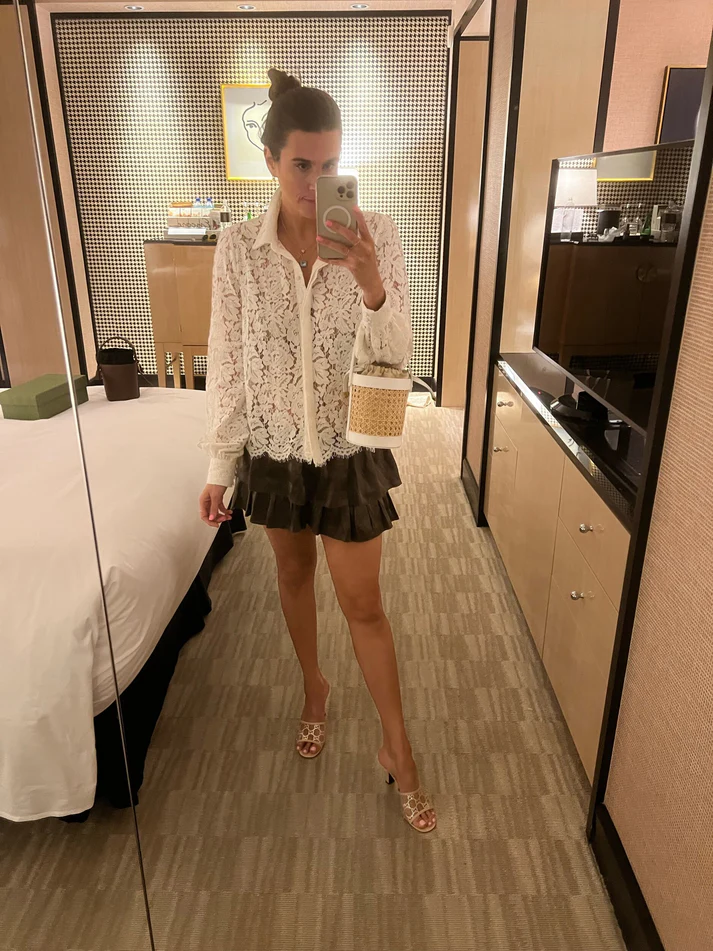 White Cane Wicker Bucket Bag - Image 5