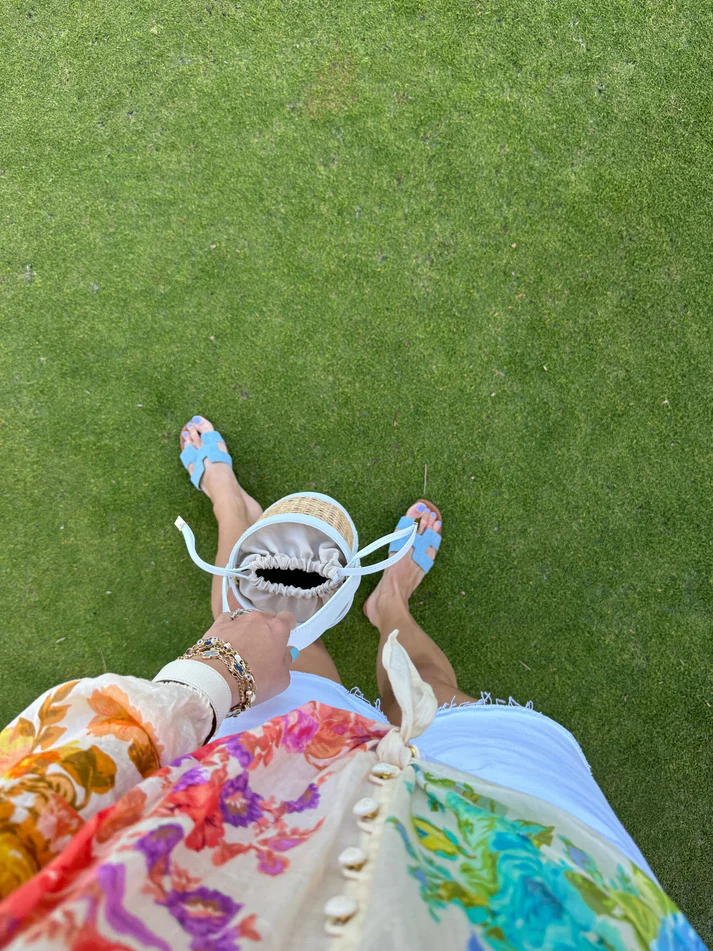 White Cane Wicker Bucket Bag - Image 7