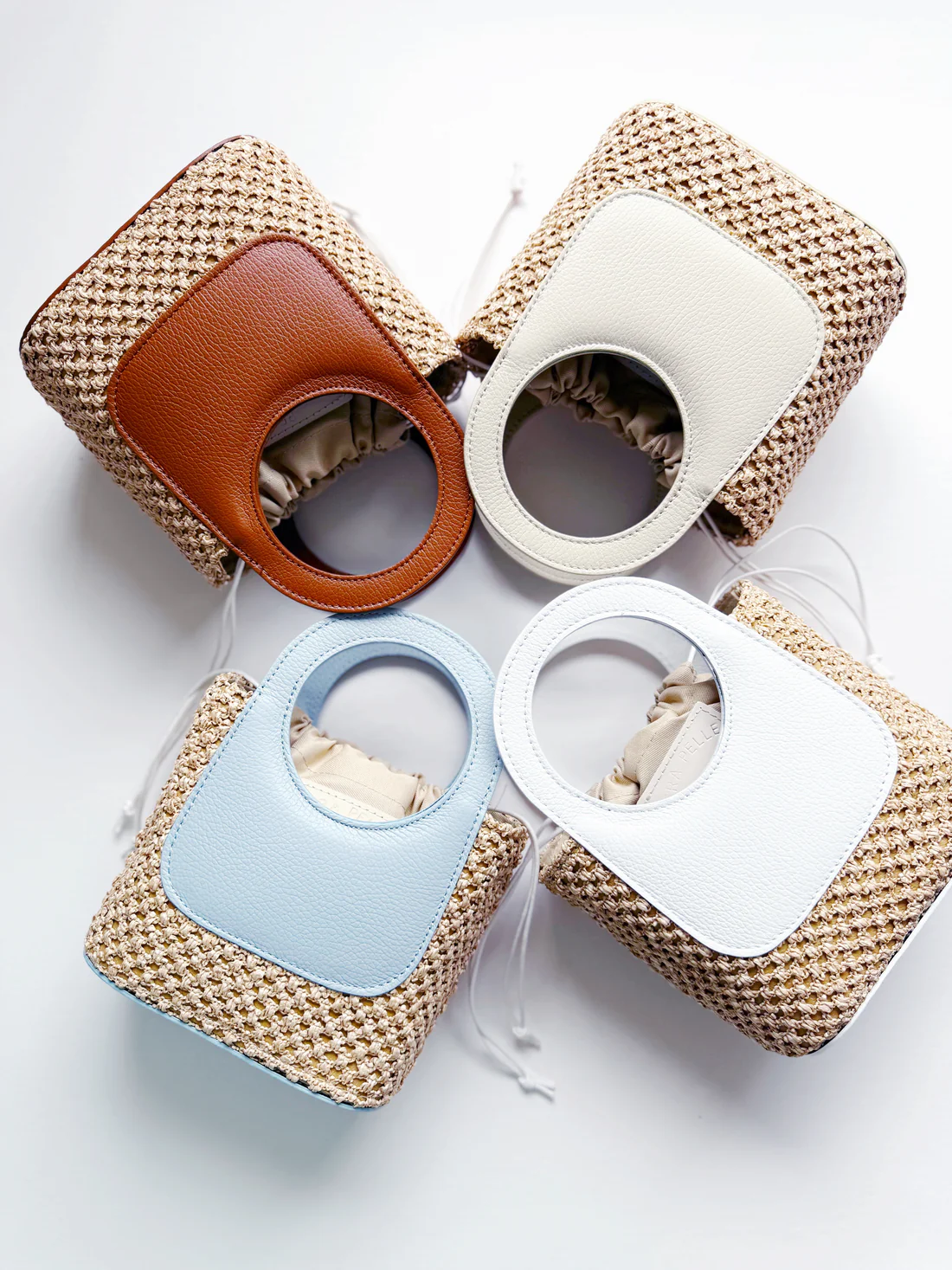 Brown Raffia Circle Mini Tote - Image 5